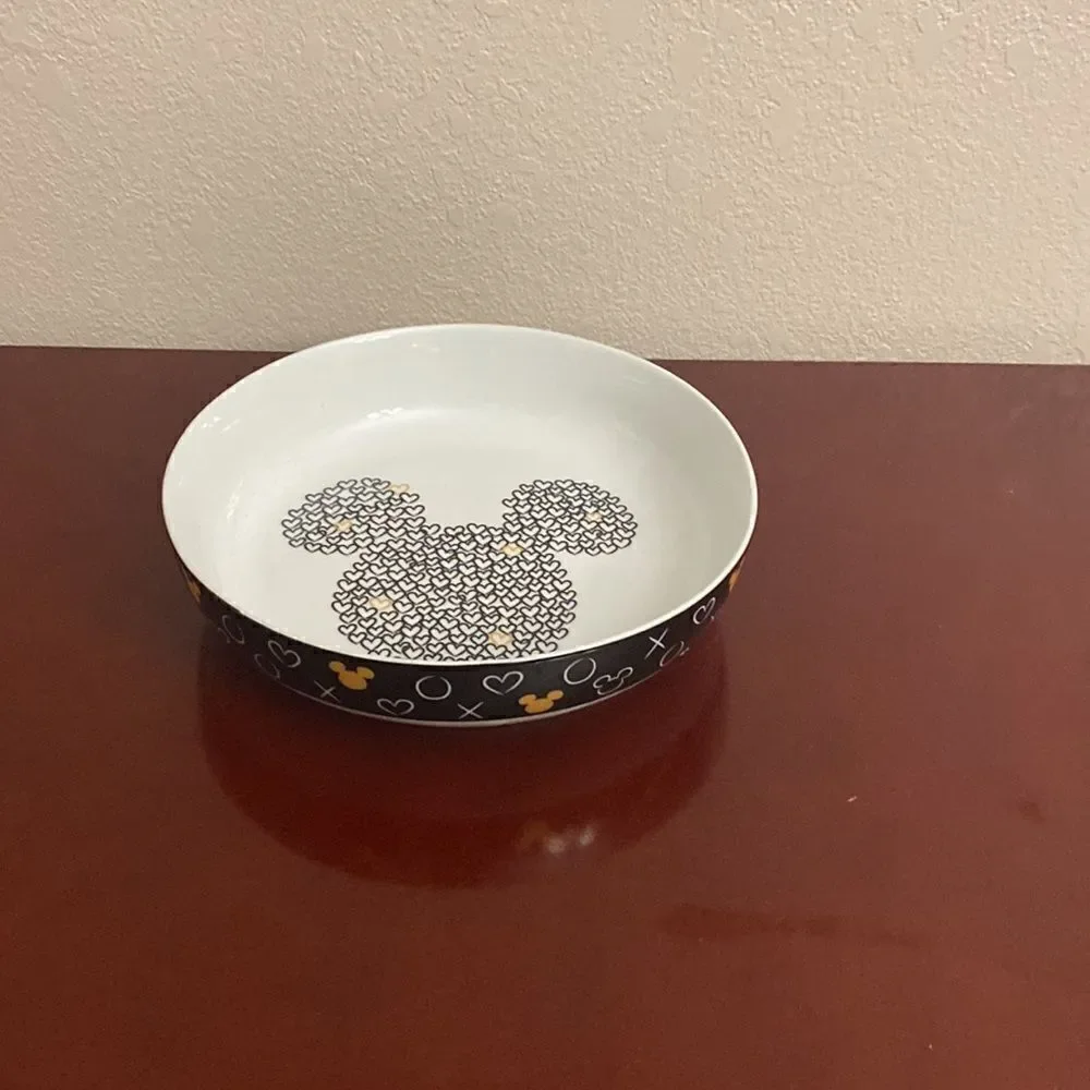 🖤🌟 Disney Mickey Mouse XO Hearts Love Ceramic Dinner Bowl Appetizer Pasta
